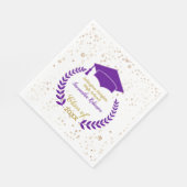 Paars Pet en Laurel Graduation Party Napkins Servet (Hoek)