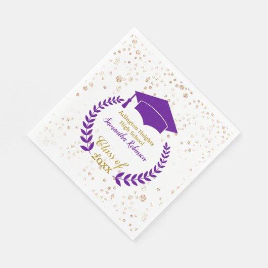 Paars Pet en Laurel Graduation Party Napkins Servet (Hoek)
