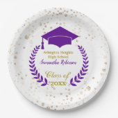 Paars Pet en Laurel Graduation Party Paper Bord (Voorkant)