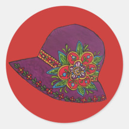 Paars Pet Ronde Sticker