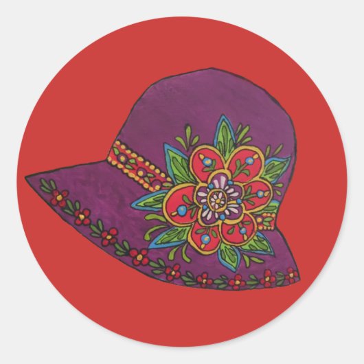 Paars Pet Ronde Sticker (Voorkant)