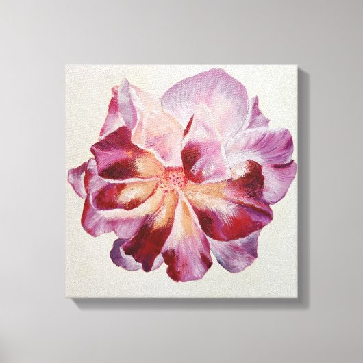 Paars petroleumschilderij van roos canvas afdruk (Voorkant)