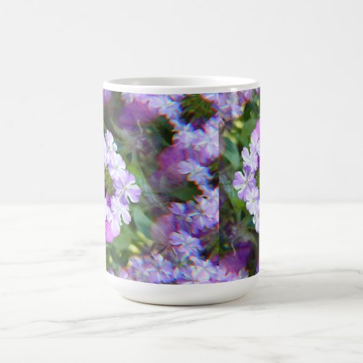 Paars Petunia en bloemen 15 oz. mok koffie (Center)