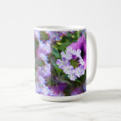 Paars Petunia en bloemen 15 oz. mok koffie (Voorkant rechts)