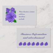 Paars Petunia Floral Sjabloon Visitekaartje (Voorkant / Achterkant)