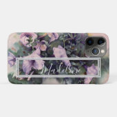 Paars Petunia Floral Waterverf om je te personalis Case-Mate iPhone Case (Achterkant (horizontaal))
