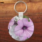 Paars Petunia Naam fotomonogram Sleutelhanger (Voorkant)