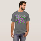 Paars Petunias Adult Dark T-shirt (Voorkant volledig)