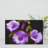 Paars Petunias Briefpapier (Staand voorkant)