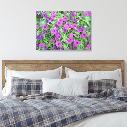 Paars Petunias Canvas (Insitu (Slaapkamer))