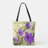 Paars Petunias Groen Tote Bag (Achterkant)
