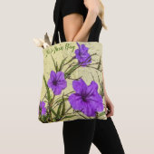 Paars Petunias Groen Tote Bag (Dichtbij)