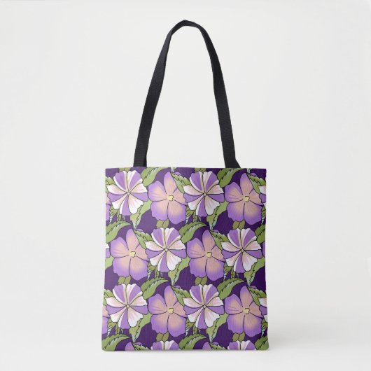 Paars Petunias Tote Bag (Voorkant)