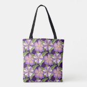 Paars Petunias Tote Bag (Achterkant)