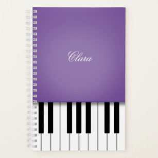 Paars piano-muziektoetsenbord - Aangepaste laptop Notitieboek