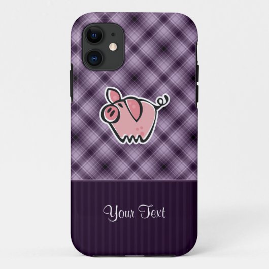 Paars Pig Case-Mate iPhone Case (Achterkant)
