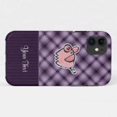 Paars Pig Case-Mate iPhone Case (Achterkant (horizontaal))