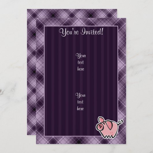 Paars Pig Kaart (Voorkant / Achterkant)