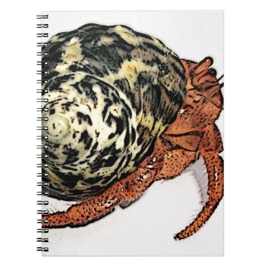 Paars Pincher Hermit Crab Design Notitieboek (Voorkant)