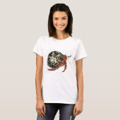 Paars Pincher Hermit Crab Design T-shirt (Voorkant volledig)