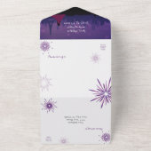 Paars Pink Paris Fireworks Quinceañera All In One Uitnodiging (Buitenkant)