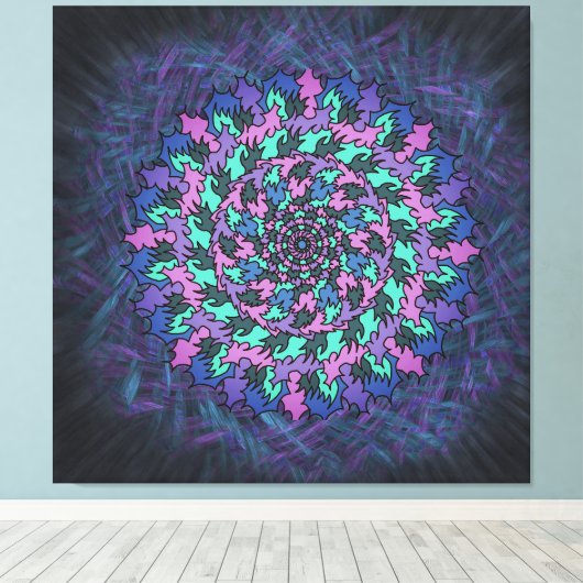 Paars Pinrad Canvas Afdruk (Insitu (Houten vloer))