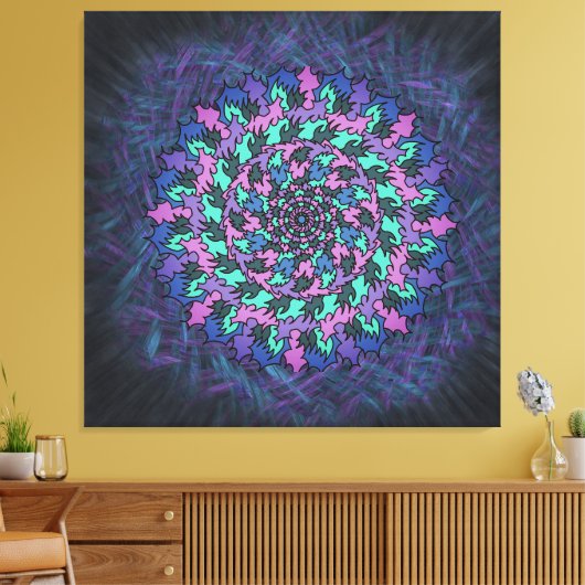 Paars Pinrad Canvas Afdruk (Insitu (Woonkamer))