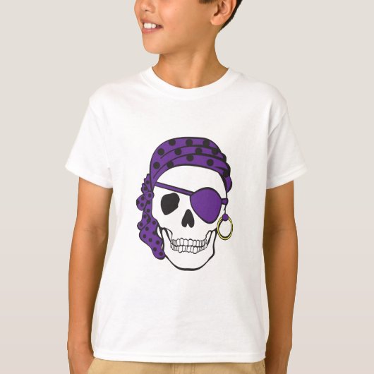 Paars Pirate Skull T-shirt (Voorkant)