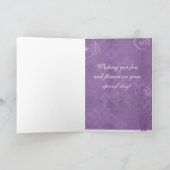 Paars pit voor 70ste verjaardag kaart (Binnen)