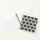 Paars Pixel Heart Pattern Notitieboek (Binnen)