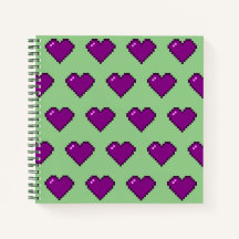 Paars Pixel Heart Pattern