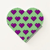 Paars Pixel Heart Pattern Notitieboek (Achterkant)