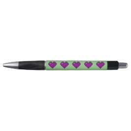 Paars Pixel Heart Pattern Pen