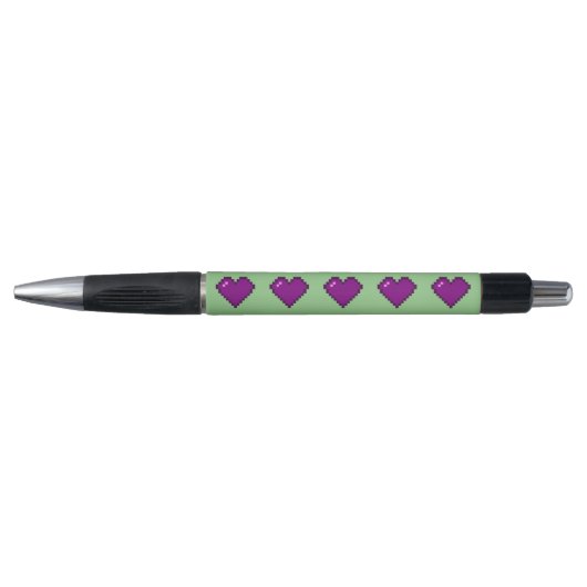Paars Pixel Heart Pattern Pen (Voorkant)