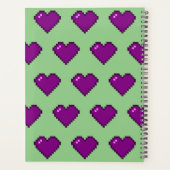 Paars Pixel Heart Pattern Planner (Achterkant)