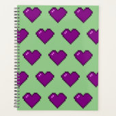 Paars Pixel Heart Pattern Planner (Voorkant)