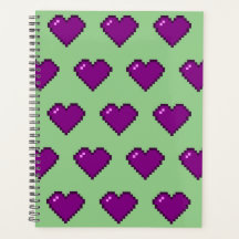 Paars Pixel Heart Pattern