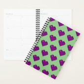 Paars Pixel Heart Pattern Planner (Display)