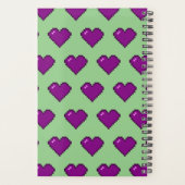 Paars Pixel Heart Pattern Planner (Achterkant)