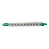 Paars Pixel Heart Pattern Zwarte Inkt Pen (Voorkant)