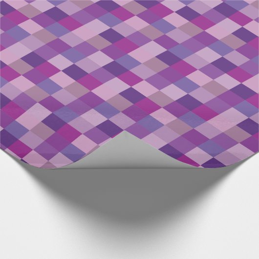 Paars Pixelated Pattern | Pixelkunst Cadeaupapier (Hoek)