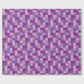 Paars Pixelated Pattern | Pixelkunst Cadeaupapier (Vlak)