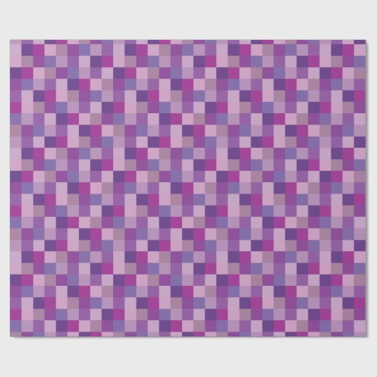 Paars Pixelated Pattern | Pixelkunst Cadeaupapier (Vlak)