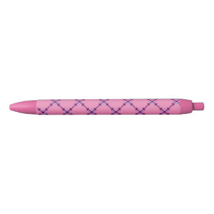 Paars Pixelated Pattern Zwarte Inkt Pen