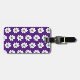 Paars platte vlies bagagelabel