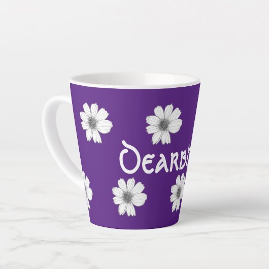 Paars platte vlies latte mok (Linkerhoek)