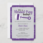 Paars Play Rattle Horned Frog Baby shower Kaart (Voorkant)