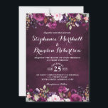 Paars Plum Burgundy Waterverf Floral Rustic Kaart<br><div class="desc">De elegante en moderne romantische waterverf floral bruiloft is voorzien van een bouquet van Bourgogne / marsala , wazige roze, Paarse, perzik Plum waterverf-rozen met een matroos op de paarse of plumachtergrond. Ideaal voor een herfst-/midzomerbruiloft. Zoek meer overeenkomende design en variaties uit mijn winkel met 'blissweddingpaperie'. Je kunt contact met...</div>