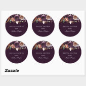 Paars Plum Peach Burgundy Flowers Vrijgezellenfees Ronde Sticker (Vel)