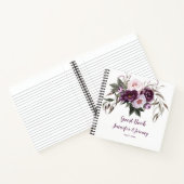 Paars Plum Pink Peonies Greenery Guest Book Notitieboek (Binnen)